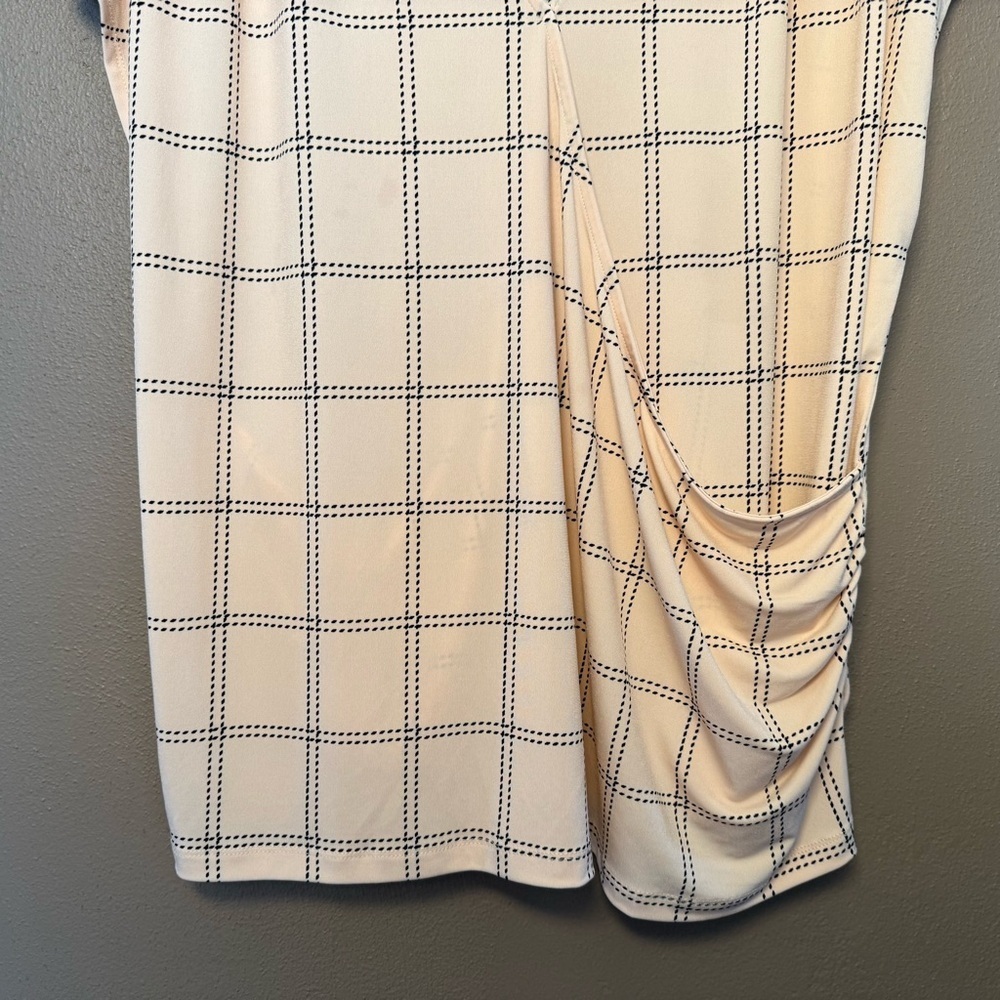 Liz Claiborne Pink & Black Faux Wrap Style Short Sleeve Silky Blouse Size XXL - Picture 4 of 14
